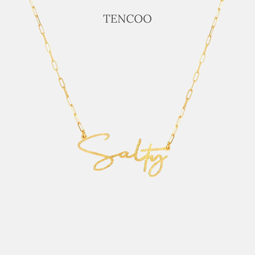 TENCOO定制闪沙工艺名字项链