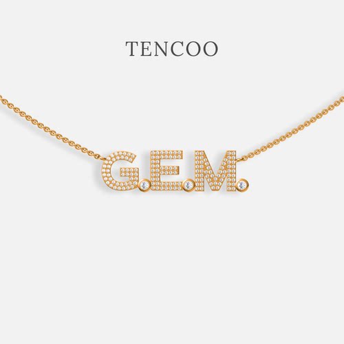 【邓紫棋同款】TENCOO定制双排钻字母项链 小众设计定制名字缩写