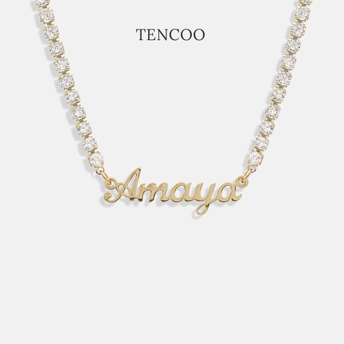 ins风个性定制网球链字母锁骨链