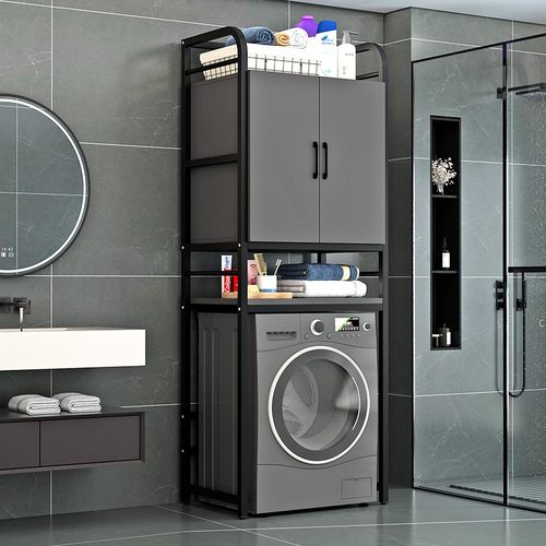 洗衣机置物架滚筒卫生间阳台落地储物柜多功能架子波轮上方收纳柜