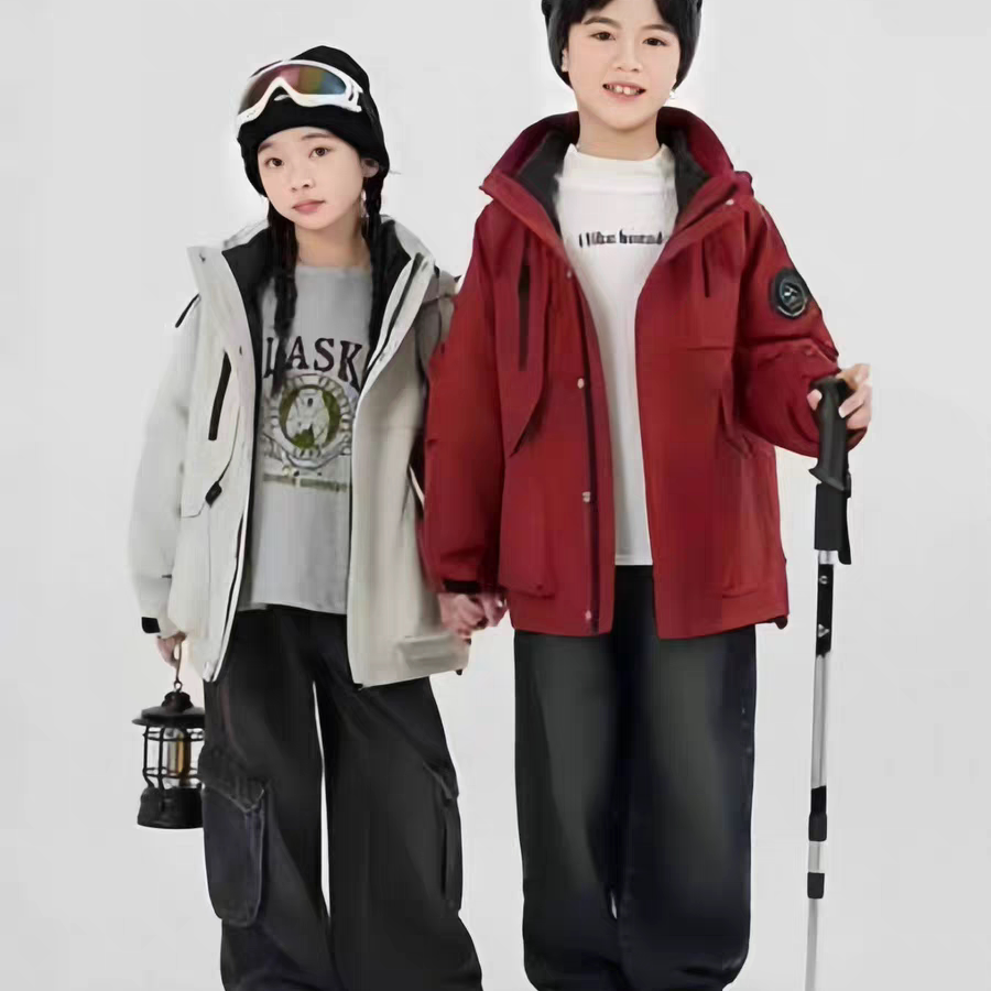 XBE 677款 25年羽绒服九成品童装一衣三穿脱卸衣壳可翻新加工成品