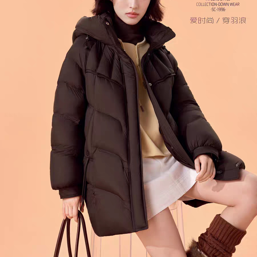 羽浪25056 女装新款羽绒服九成品 休闲时尚保暖衣壳翻新定做