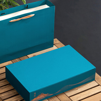 新款兰色高档茶叶包装盒空礼盒红茶岩茶摆泡茶包装盒子礼盒装空盒