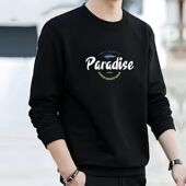 打底衫 卫衣男纯棉春秋2026新款 圆领长袖 潮流百搭休闲秋冬加绒上衣