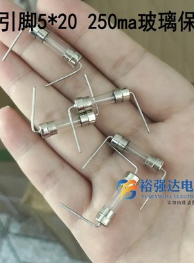 带引脚5*20 T250ma玻璃保险管/丝0.25a 5x20 250V短脚（Y36）