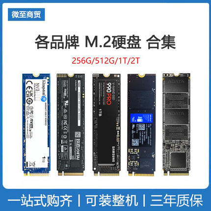 各品牌256 512G 1T SSD M.2 nvme固态硬盘台式笔记本绿盘蓝盘黑盘