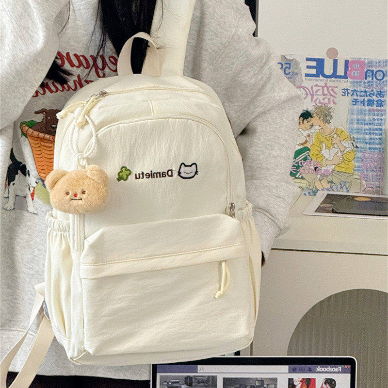 日系ins小清新休闲书包女高中生大学生可爱双肩包高颜值轻便背包