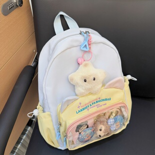 ins吧唧痛包猫咪可爱大容量学生高中生透明迷你书包双肩包背包