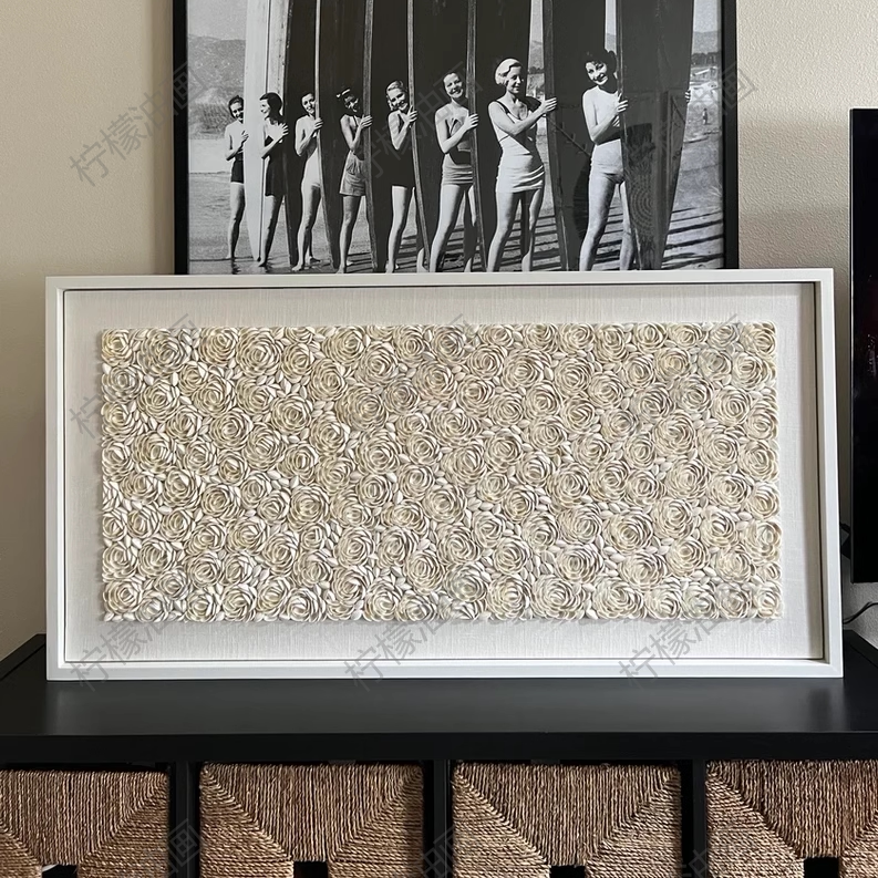 原创现代轻奢天然贝壳3D立体抽象装饰画简约酒店挂画样板间艺术画
