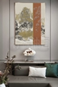 壁画入户玄关装 饰画客厅有框竖版 饰画 禅意装 新中式