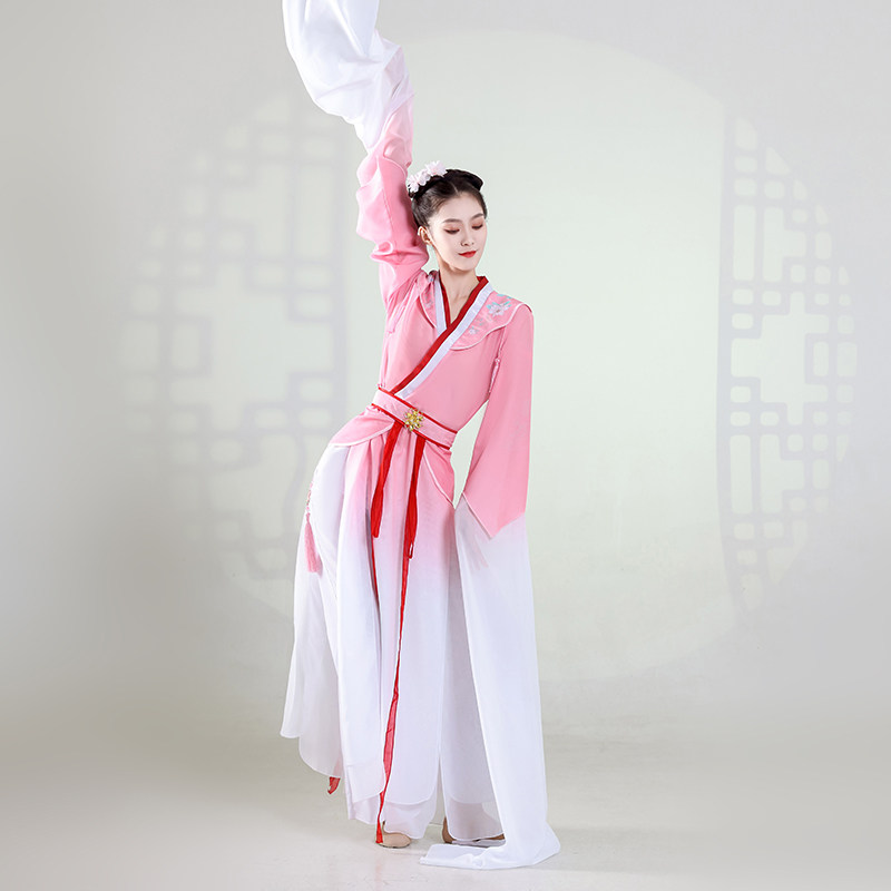 古典舞蹈演出服水袖汉服一梦惊鸿王亚彬同款采薇舞蹈服黄诗扶COS