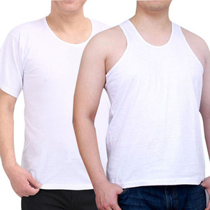 中老年男纯棉背心半袖 夏汗衫大码加肥老人全棉老头衫短袖灰白