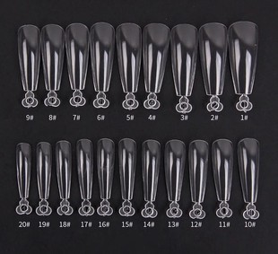 正品格丽特美甲超薄透明长T型甲片补充号30片散装