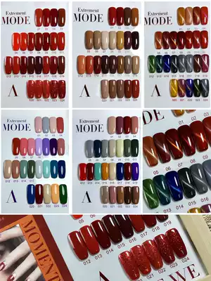 2021 new nail polish small set of Morandi big cherry wine red aurora cat eye glue pop color set