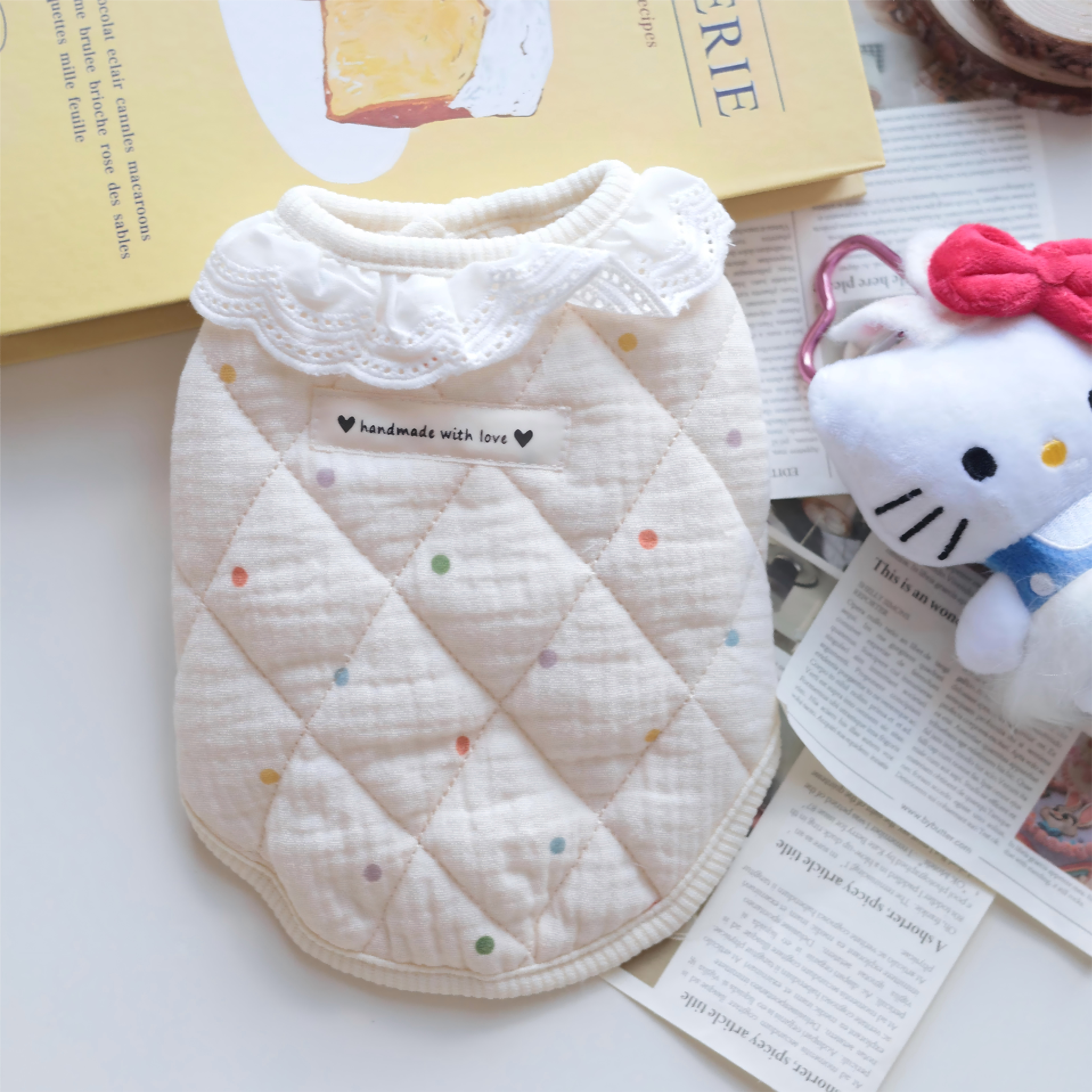 ins风宠物衣服波点蕾丝花边夹棉马甲秋冬季猫咪狗狗保暖加厚背心,宠物/宠物食品及用品,狗宠物服装/雨衣,淘宝优惠券,粉丝福利购,淘宝优惠卷