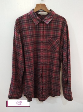 红色格子衬衫休闲上衣 咨询库存下单 只有S96胸