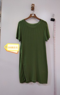 浅绿色针织毛衣休闲短袖上衣  咨询库存下单 88胸