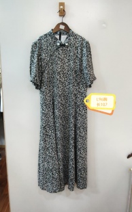 黑色印花休闲简约连衣裙 96胸 咨询库存下单