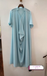 蓝色休闲简约连衣裙 106胸 咨询库存下单