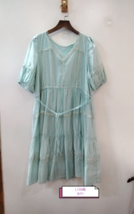 绿色休闲简约连衣裙 100胸 咨询库存下单