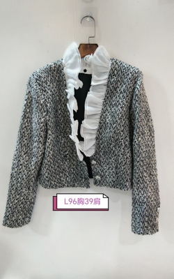 灰色拼接小短款外套 咨询库存下单 96胸