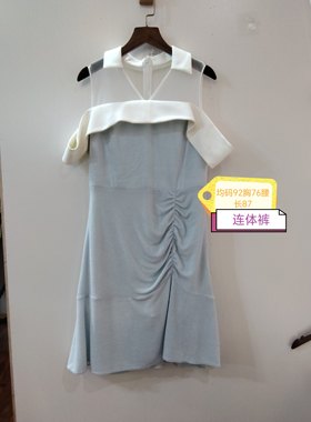 白蓝色休闲简约连衣裙连体裤 咨询库存拍 92胸