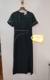 墨绿色休闲简约连衣裙 82胸 咨询库存下单