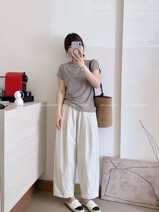 夏超轻薄日系清新宽松气球裤休闲裤松紧腰宽松裤子九分2626