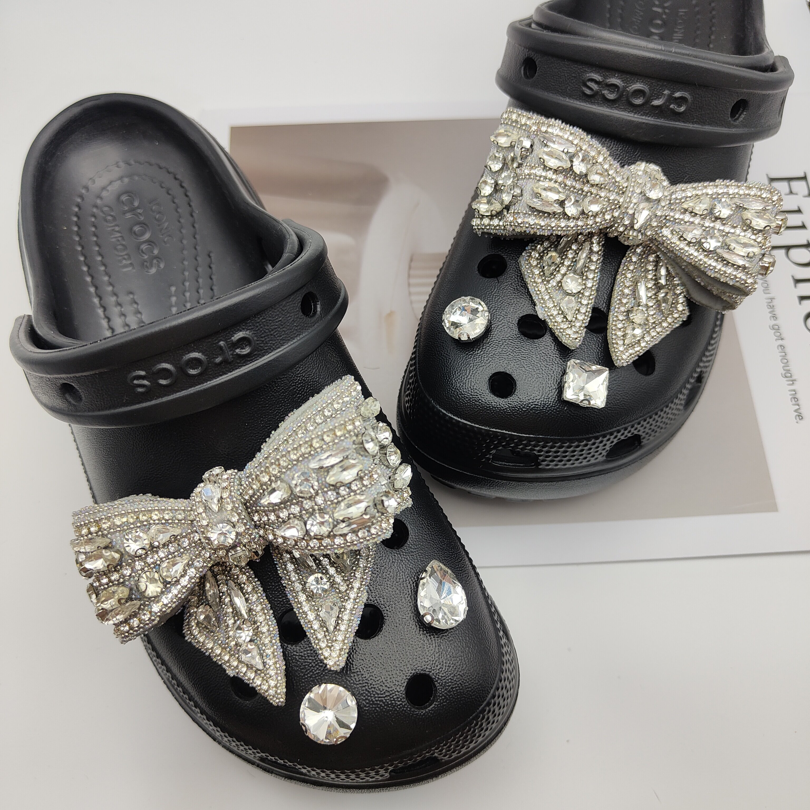 适配crocs卡骆驰黑色洞洞鞋鞋扣
