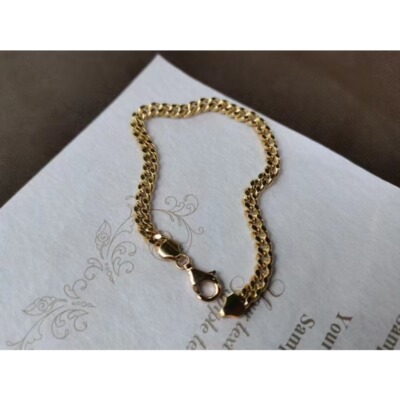 古巴侧身18k金手链复古男女手饰