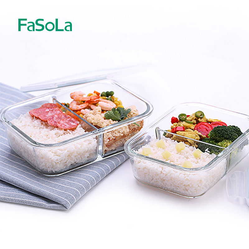 便携简约上班族玻璃碗微波炉午饭食品便当饭盒专用分隔冰箱保鲜盒|ruв категории посуда, сохранение контейнер/сохранение продовольственный, сохранение коробка - от Buy2taobao.com для оказания профессиональной услуги покупки агента Taobao