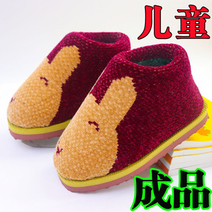 靴纯手工成品卡通男女编织保暖1 棉鞋 2024儿童冬季 手工毛线棉拖鞋