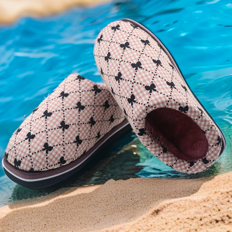 2025纯手工毛线布面针织编织棉拖鞋棉靴加绒保暖老年成品男女1