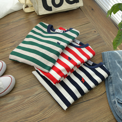 日系磨毛弹力男童女童打底衫