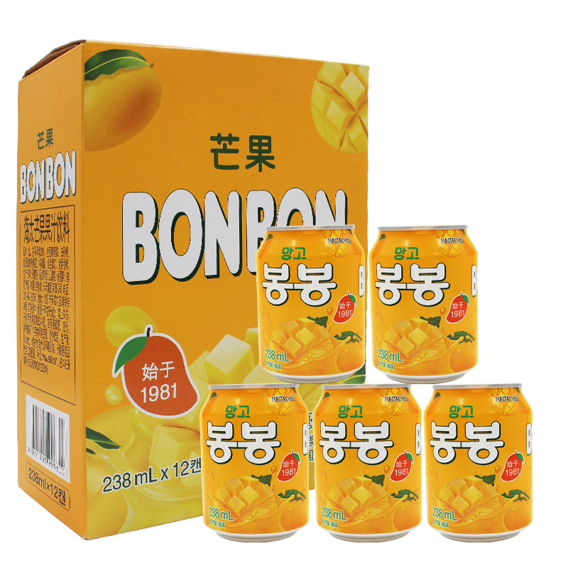 韩国原装进口网红饮料整箱海太芒果果汁果肉粒238mIX12罐礼盒,咖啡/麦片/冲饮,果味/风味/果汁饮料,淘宝优惠券,粉丝福利购,淘宝优惠卷