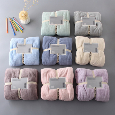 买到会笑牌！素色日系绒干发毛巾