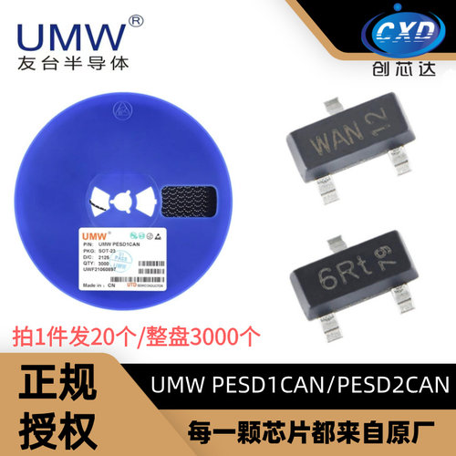 ESD防静电二极管PESD1CAN友台UMW