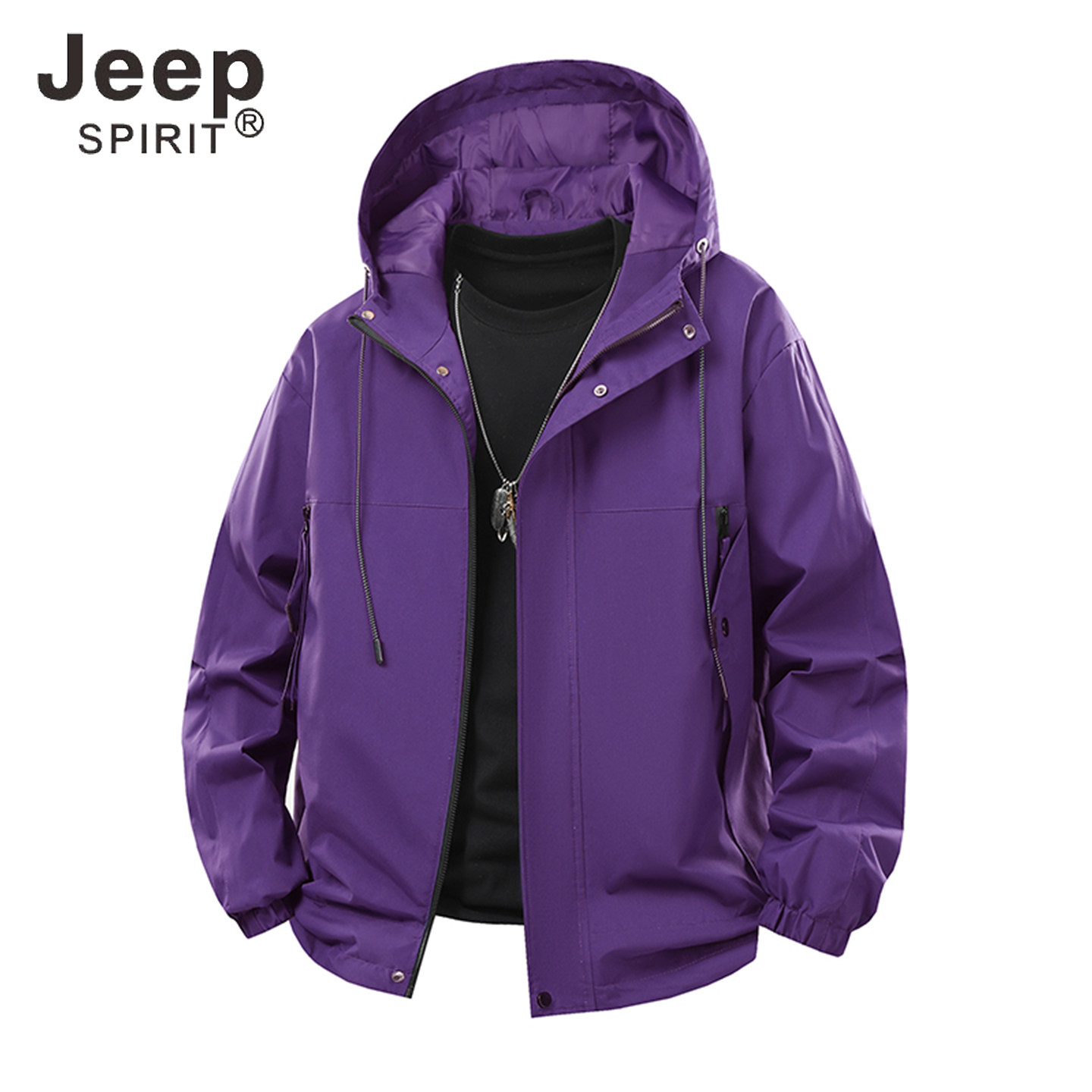 JEEPSPIRIT连帽防风男夹克