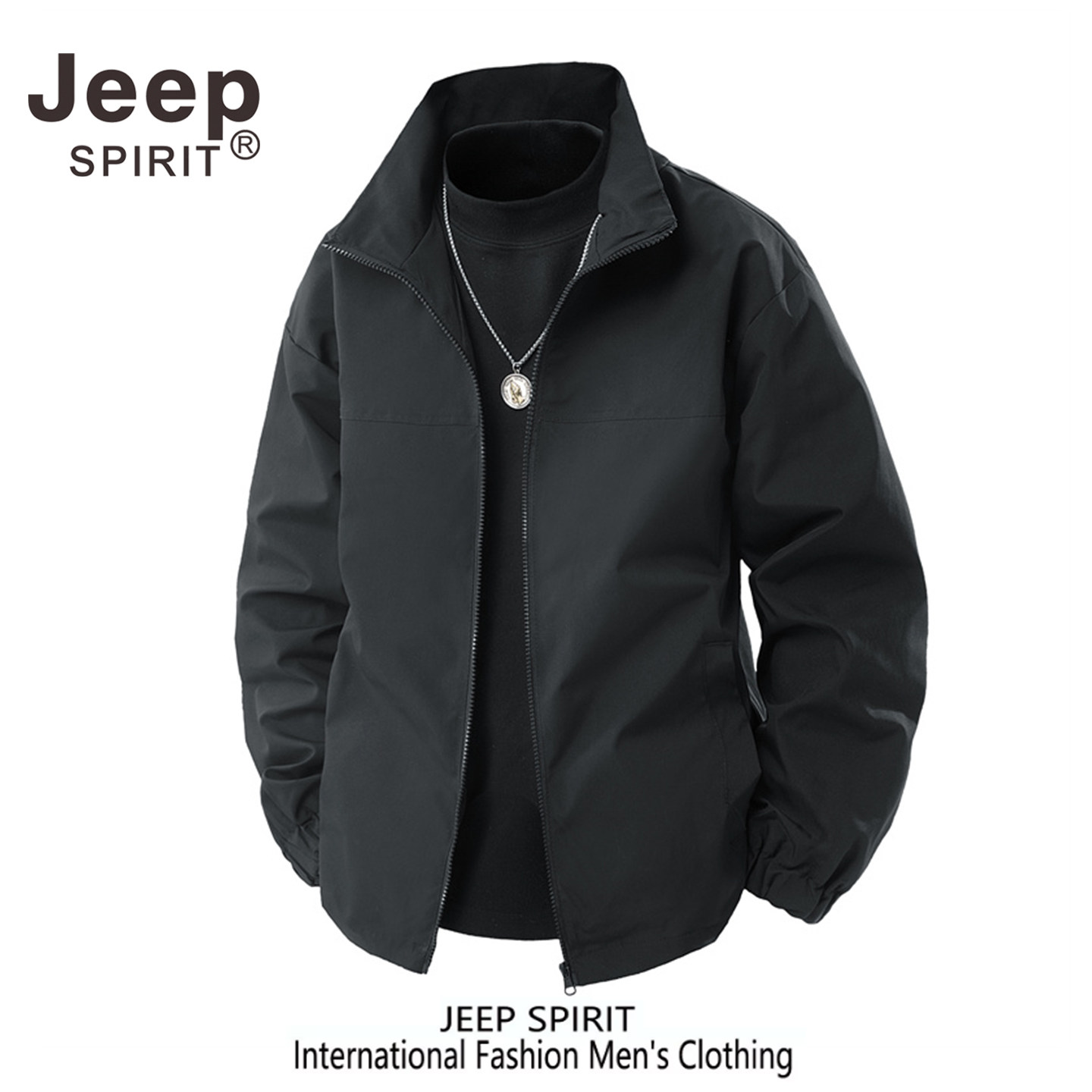 JEEPSPIRIT春秋立领夹克男女