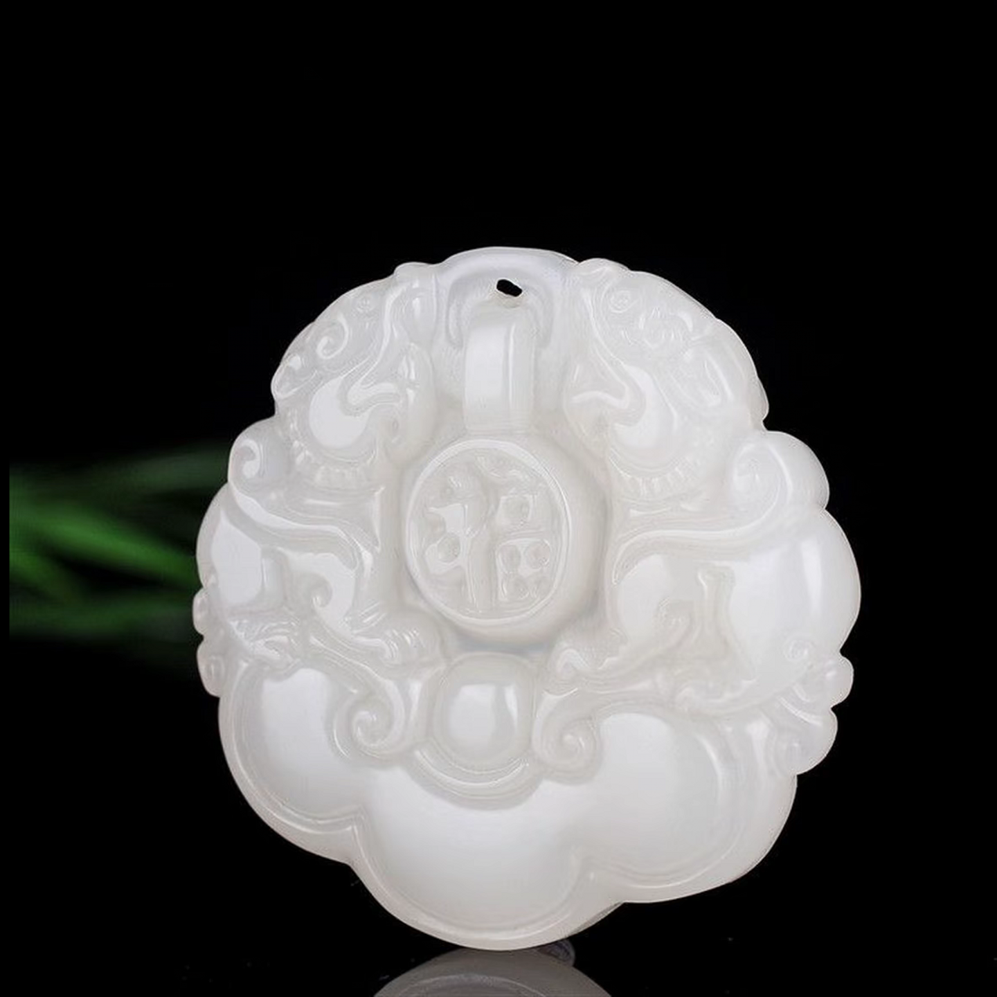 天然和田玉福寿如意吊坠白玉招财双貔貅挂件男女款玉佩挂件带证书