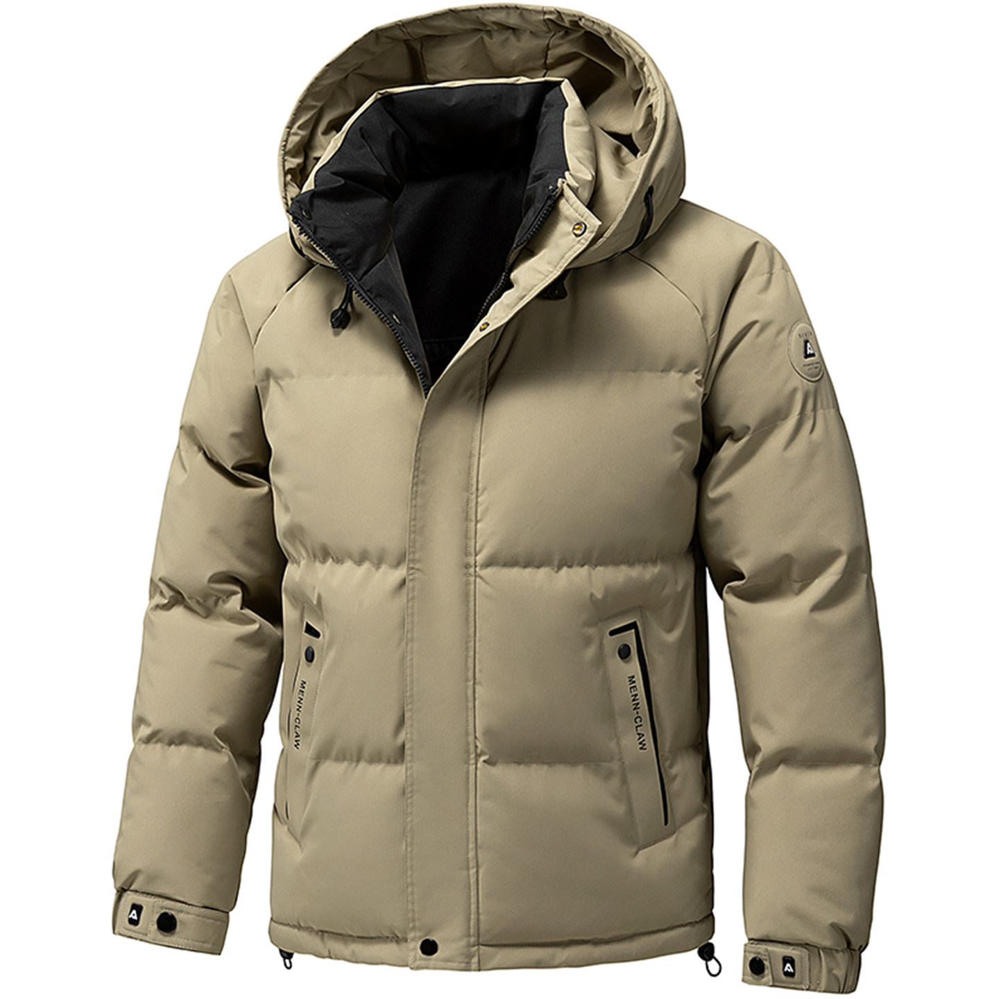 驼色男士棉衣冬季加棉加厚中老年人干活穿的棉袄短款大码棉服带帽,男装,棉衣,淘宝优惠券,粉丝福利购,淘宝优惠卷