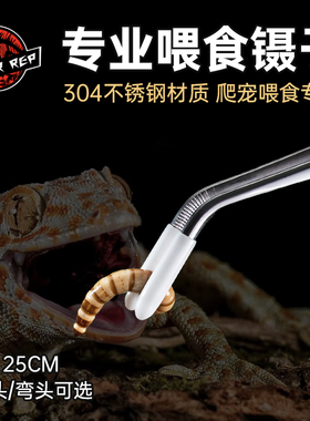 SuperRep爬虫304不锈钢喂食镊子爬宠乌龟变色龙守宫鬃狮弯头直头