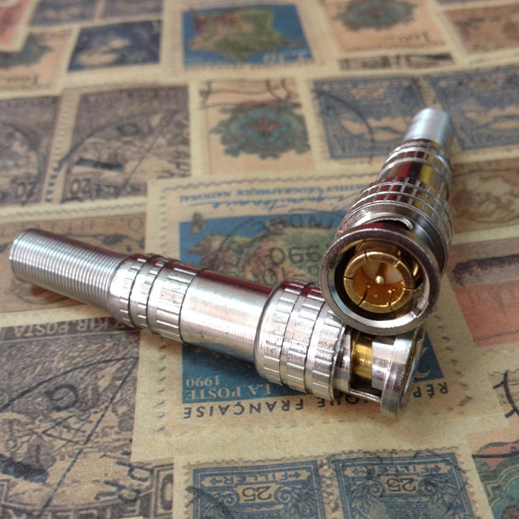 探头美式免焊BNC插头 镀金Q9头监控摄像机头 铜芯上螺丝视频接头