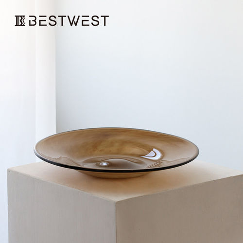 BEST WEST |设计师原创|手作玻璃水果盘高级感客厅茶几干果糖果盘