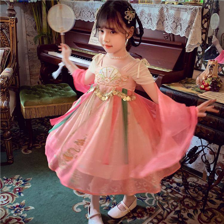 女童汉服2025新款儿童表演超仙唐装古风飘逸小女孩刺绣渐变连衣裙,童装/婴儿装/亲子装,唐装,淘宝优惠券,粉丝福利购,淘宝优惠卷