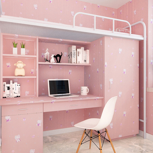 大学生宿舍墙纸自粘儿童房幼儿B园壁纸男女孩寝室卡通桌面贴纸画