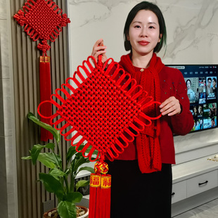 中国结新房装饰春节过年装饰丝线十字平安结客厅玄关门风水挂件
