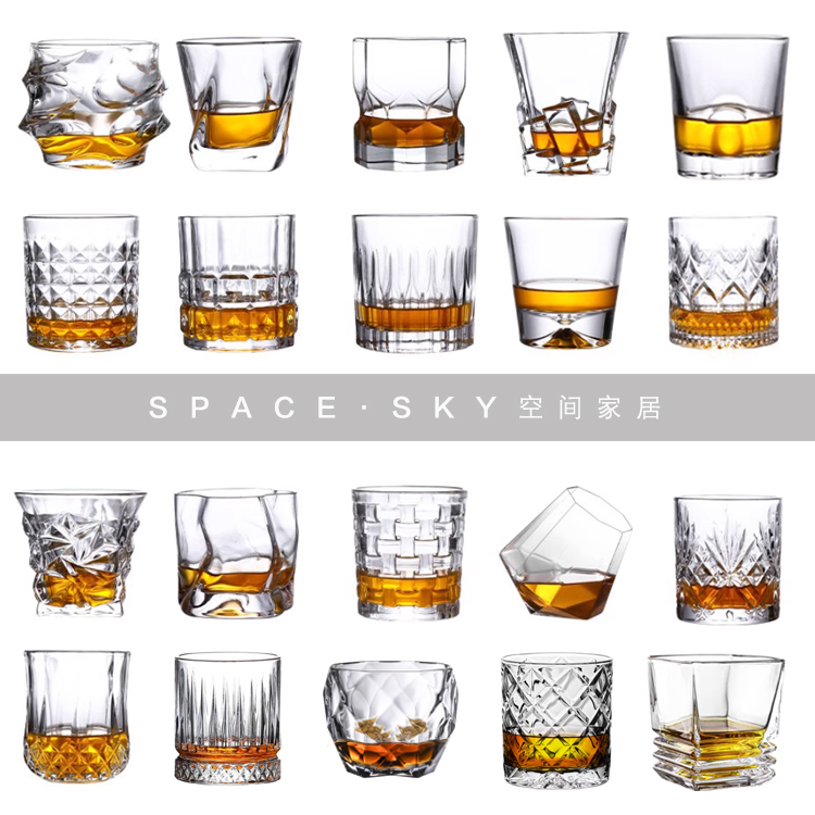 样板间酒柜吧台高脚玻璃红酒杯香槟杯酒吧威士忌杯洋酒杯装饰摆件