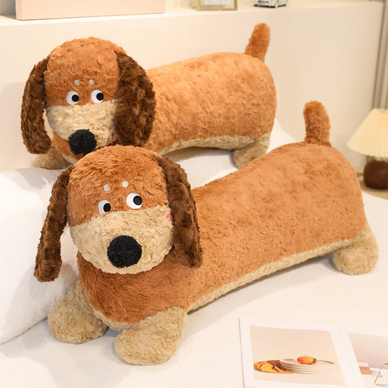 新款北欧长条小狗毛绒玩具女生睡觉夹腿抱枕家居沙发装饰玩偶公仔