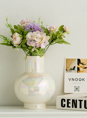 北欧梦幻轻奢陶瓷装饰干花水养鲜花花瓶家居客厅餐桌花瓶摆件